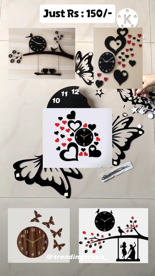 Follow & Comment Link 🔗 Check Ur DM 📥✨🙂
Follow:@trendingarena_ 
Wall Clock 🤩
#instagram #wallclock #designclock #butterflyclock #designs #woodenwallclock #trendingreels #growth #reach #reel #follow