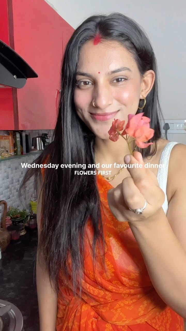 Dal chawal is our ultimate comfort meal, and we’ve made it even better by blending our traditions. He introduced me to alu chokha, and I showed him how we ate raita with rice and dal. Now we make both and throw in some chicken pieces. And this combination is our favourite!! It had been a while since we ate this because I got too consumed with eating more vegetables. Finally got the chance to cook this today and over ate 💌
.
.
.
.
.
.
.
.
A day in life of a software developer working in Hyderabad, work life balance, career, marriage and home, after office hours, for women, week day, motivation to make dinner, love, evening routine