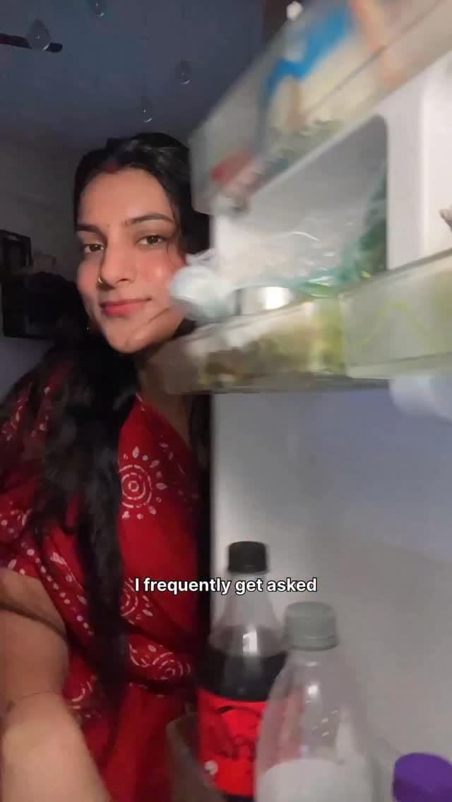 I frequently get asked where we find the energy to cook at home every single day. The honest answer is - we actually don’t cook daily. We usually cook on alternate days. For example, today we’re making dinner, we’ll refrigerate it, and reuse it tomorrow for lunch and dinner. Then the next meal will be freshly cooked the day after tomorrow.
Of course, nothing beats freshly cooked food, but sometimes there’s too much workload, and sometimes I just want to relax. I don’t have the emotional bandwidth to cook every single day
if I had to, I’d honestly be miserable. 
And I don’t want to cook when I’m unhappy either, because love and positive energy are important ingredients in homemade meals.
I’m sharing this so that people watching don’t feel discouraged if they don’t always have the energy to cook every day.
By the way, I’m wearing this saree while cooking because I bought it two months ago and never got a chance to wear it
so I just put it on to lift my mood.
Also, both of us divide the work between us, which is a huge factor in making homemade meals possible on a regular basis. Hope that answers the question. Bye!